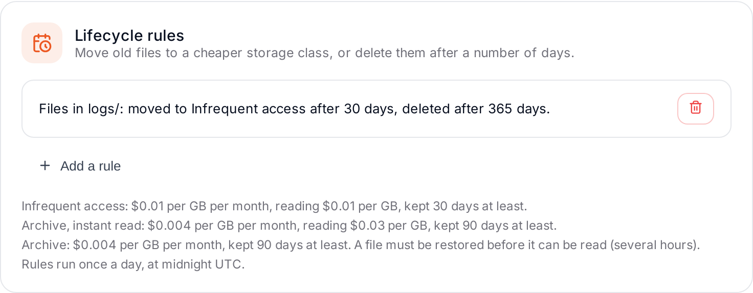 Adding a lifecycle rule