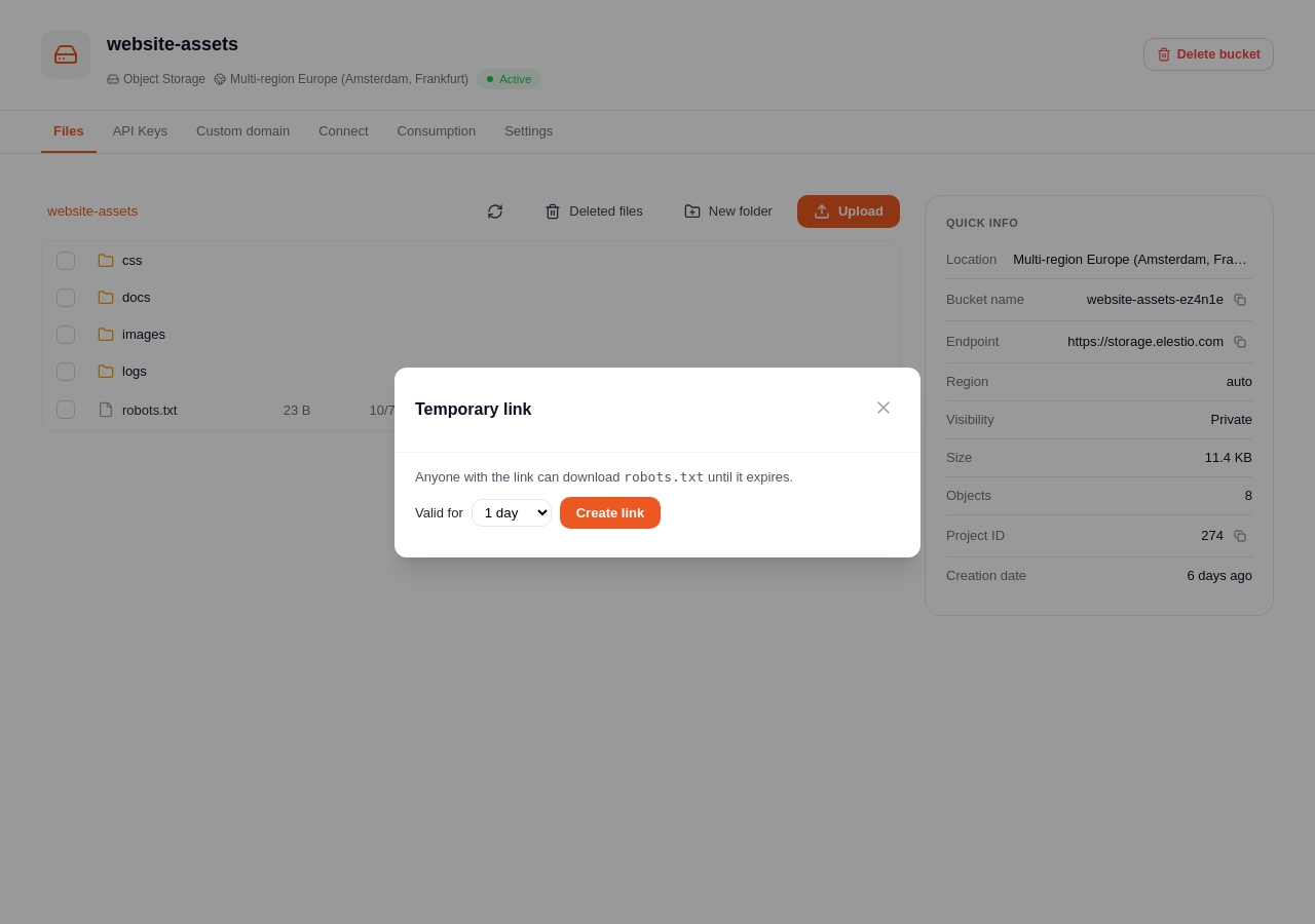 Creating a temporary link