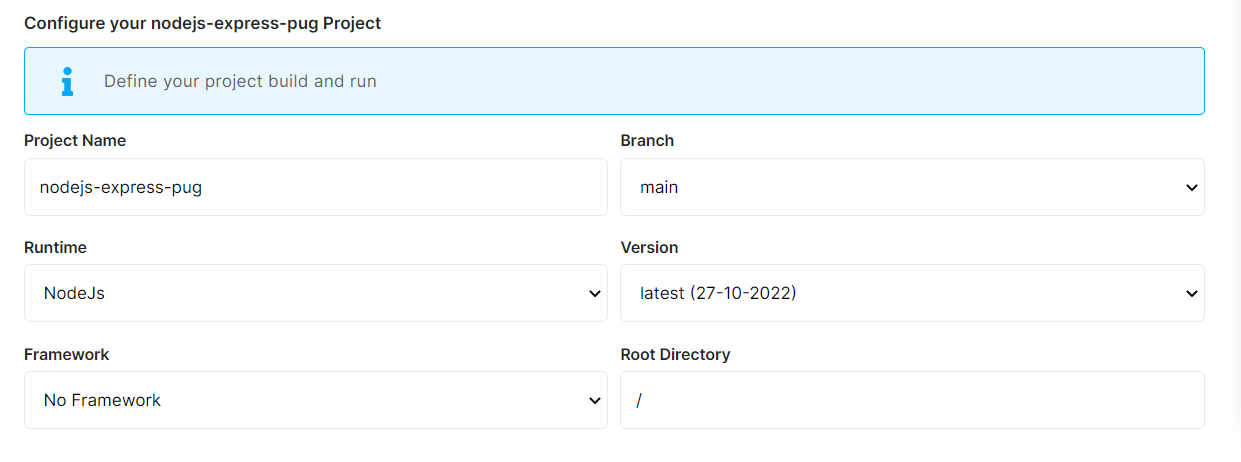 How to Deploy NodeJs-express app with a static front-end in a pug on Elestio